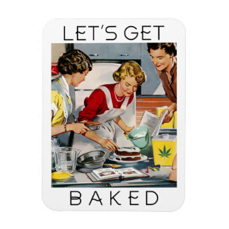 LÅT OSS GET BAKED Funny Pot Pun Magnet