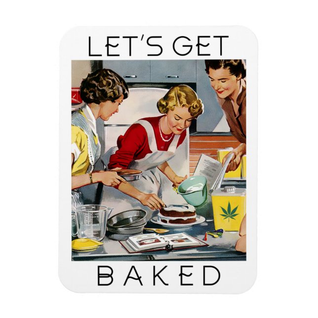 LÅT OSS GET BAKED Funny Pot Pun Magnet (Vertikal)