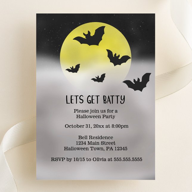 Låt oss Get Batty Halloween fest Inbjudningar (Skapare uppladdad)