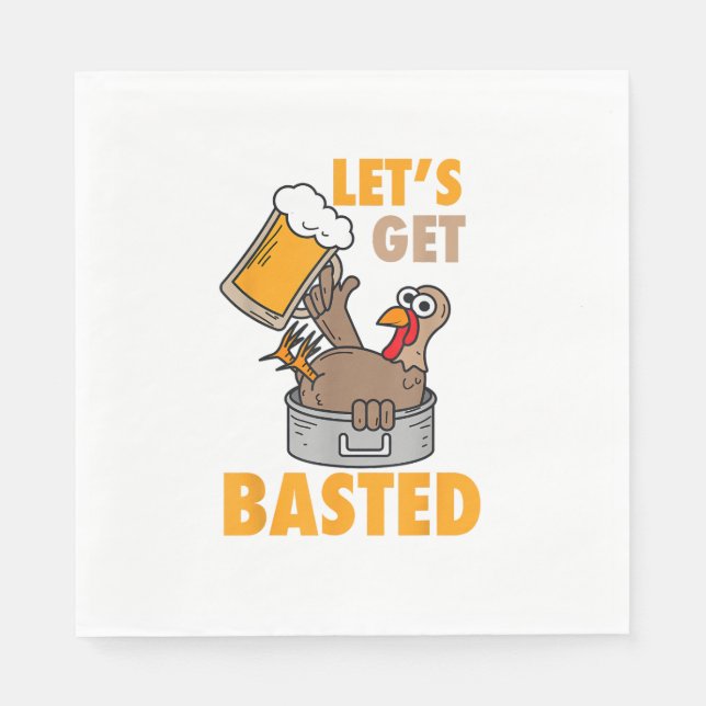 Låt oss Get Bsted Funny Turkey - Coola Thanksgivin Pappersservett (Framsidan)