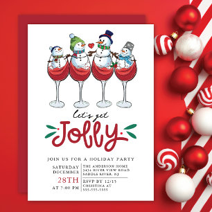 Låt oss Get Jolly jul Cocktail Party Inbjudningar