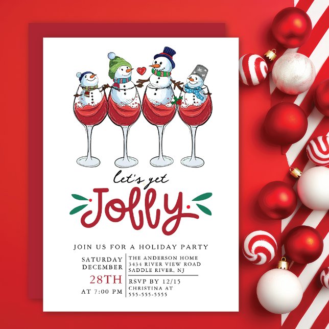 Låt oss Get Jolly jul Cocktail Party Inbjudningar (Skapare uppladdad)