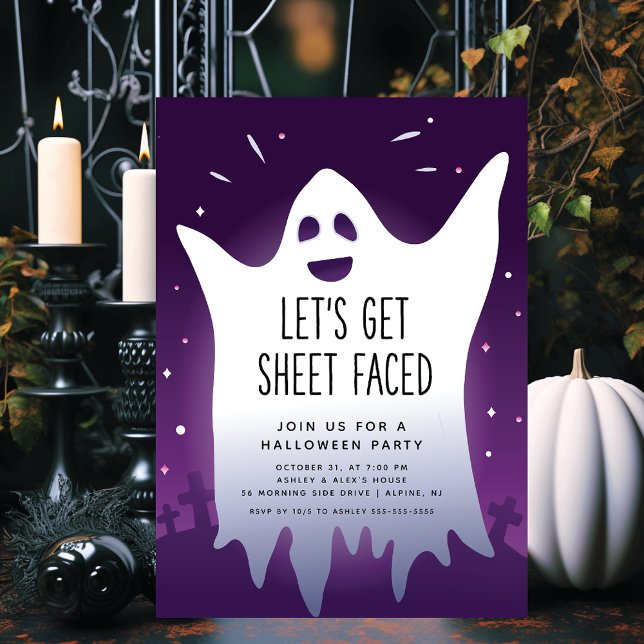 Låt oss Get Lakan Faced Halloween Inbjudningar (Skapare uppladdad)
