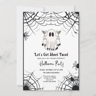 Låt oss Get Lakan Faced Martini Halloween fest Inbjudningar
