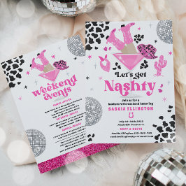 Låt oss Get Nashty Bachelorette Helg Itinerary Inbjudningar