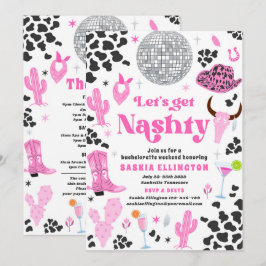 Låt oss Get Nashty Bachelorette Helg Itinerary Inbjudningar