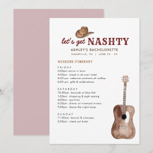 Låt oss Get Nashty Nashville Bachelorette Helg Inbjudningar