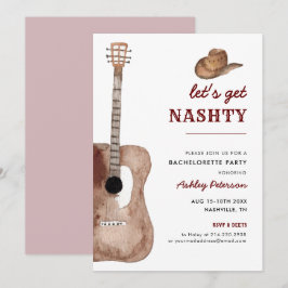 Låt oss Get Nashty Nashville Nash Bachelorette Par Inbjudningar