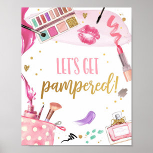 Låt oss Get Pampered Spa Party Makeup Glamor Girl Poster