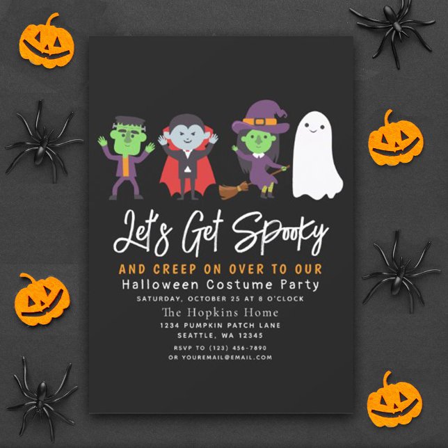Låt oss Get Spooky Halloween Costume Party Inbjudningar (Skapare uppladdad)