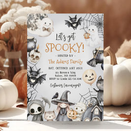 Låt oss Get Spooky Halloween Cute Ghost Party Inbjudningar