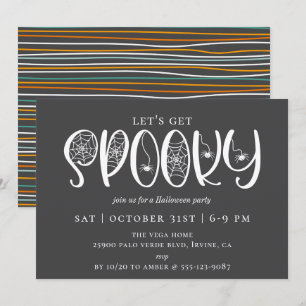 Låt oss Get SPOOKY Halloween fest Inbjudningar