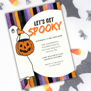 Låt oss Get Spooky Halloween Goose Costume Party Inbjudningar