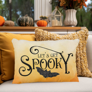 Låt oss Get Spooky Sparkly Halloween Prydnadskudde
