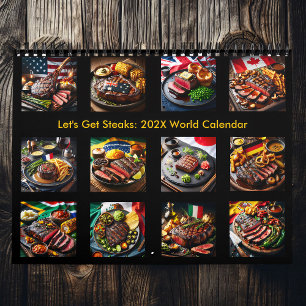 Låt oss Get Steaks: 2025/2026 World Calendar Kalender