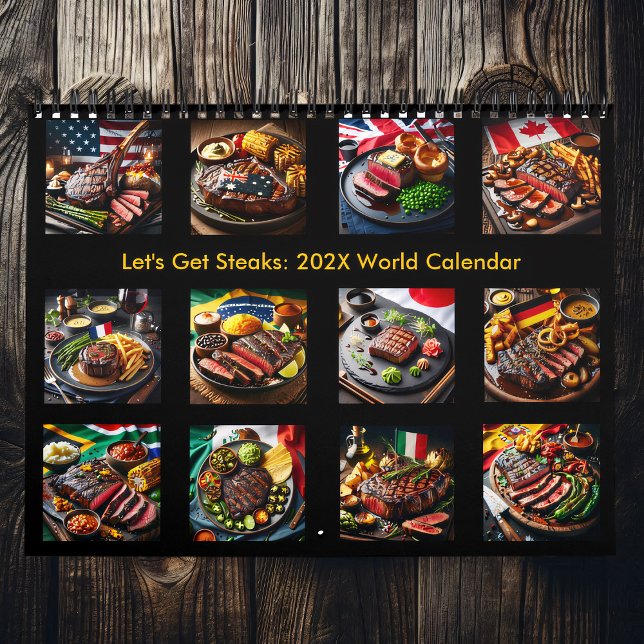 Låt oss Get Steaks: 2025/2026 World Calendar Kalender (Skapare uppladdad)