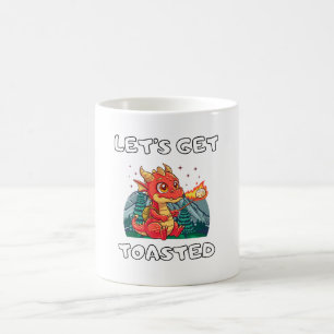 Låt oss Get Tosted Funny Dragon Marshmallow på Kaffemugg