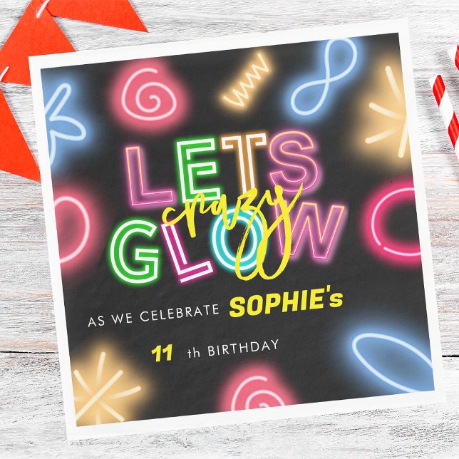 Låt oss glöd neonlaser party pappersservett (Skapare uppladdad)