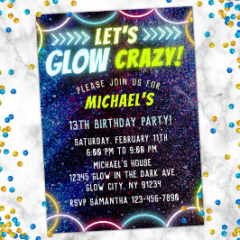 Låt oss Glow Crazy i Mörken Neon Ljus Roligt Party Inbjudningar