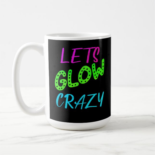 Låt oss Glow Crazy Neon Skating Birthday Kaffemugg (Vänster)