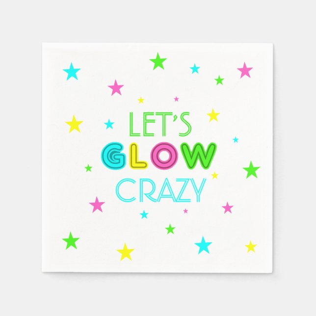 Låt oss Glow Crazy Party Napkins Pappersservett (Framsidan)