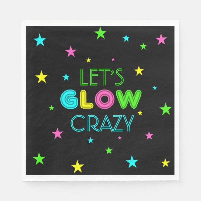 Låt oss Glow Crazy Party Napkins Pappersservett (Framsidan)