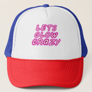 Låt oss Glow Crazy T Shirt Retro Neon Party Rave Keps