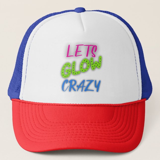 Låt oss GlowCrazy, Neon Retro Birthday Keps (Framsida)