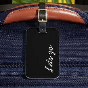 Låt oss Go Anpassningsbar Black and White Luggage Bagagebricka