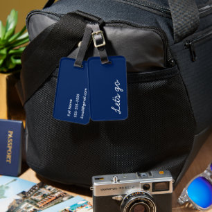 Låt oss Go Anpassningsbar Navy Blue Luggage Tag Bagagebricka