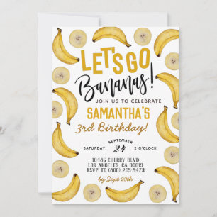 Låt oss Go Bananas Birthday-inbjudan Inbjudningar