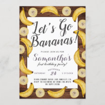 Låt oss Go Bananas Birthday-inbjudan