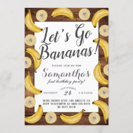 Låt oss Go Bananas Birthday-inbjudan Inbjudningar