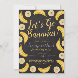 Låt oss Go Bananas Birthday-inbjudan Inbjudningar