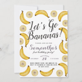 Låt oss Go Bananas Birthday-inbjudan Inbjudningar