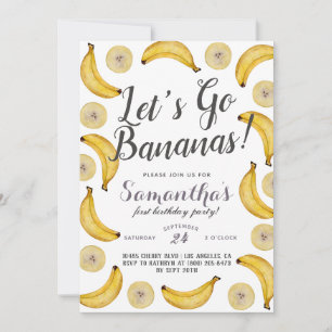 Låt oss Go Bananas Birthday-inbjudan Inbjudningar