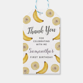 Låt oss Go Bananas Birthday-inbjudan Presentetikett