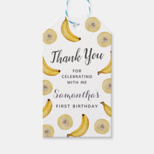 Låt oss Go Bananas Birthday-inbjudan Presentetikett