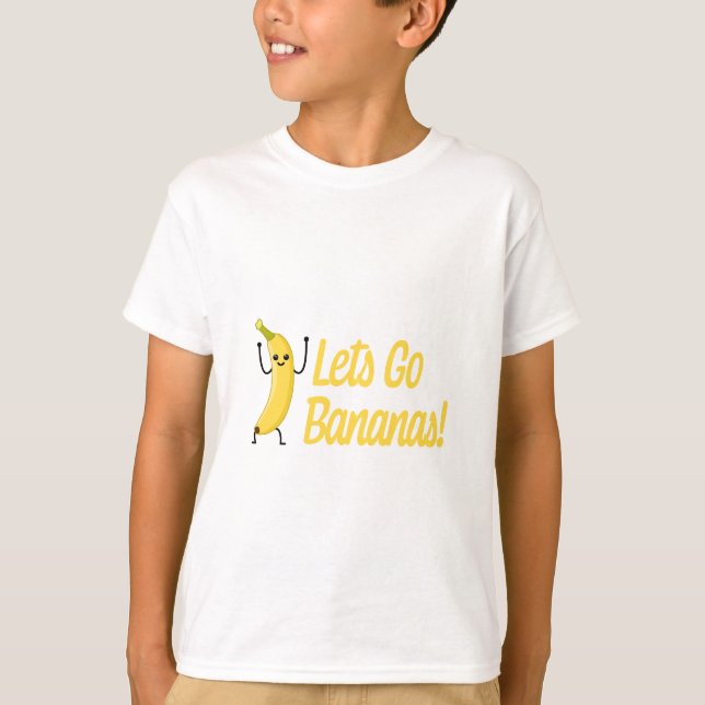Låt oss Go Bananas! Cute Banana Tecknad. T Shirt (Framsida)