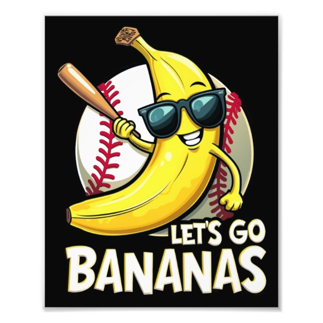 Låt oss Go Bananas Funny Banana Älskare Fototryck (Framsidan)