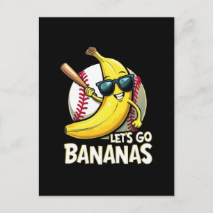 Låt oss Go Bananas Funny Banana Älskare Vykort