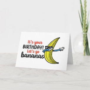 Låt oss Go Bananas Funny Birthday Kort