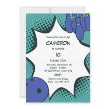 Låt oss Go Bowling 10:e Födelsedagsfest inbjudan