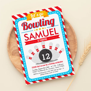 Låt oss go Bowling Födelsedagsfest inbjudan