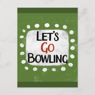 Låt oss Go Bowling-vykort Vykort