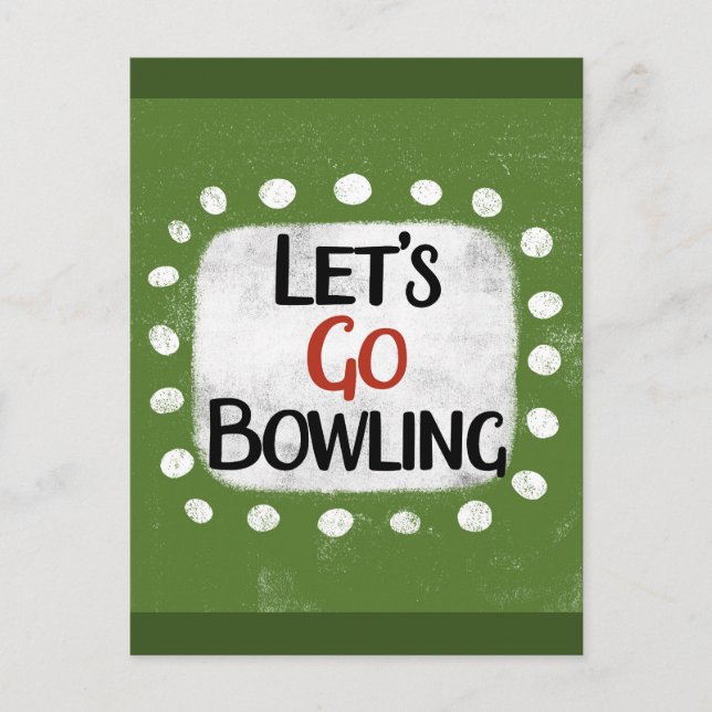 Låt oss Go Bowling-vykort Vykort (Framsida)