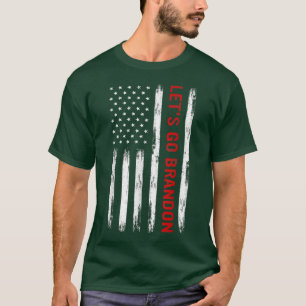 Låt oss Go Brandon American Flagga Funny Trendig M T Shirt