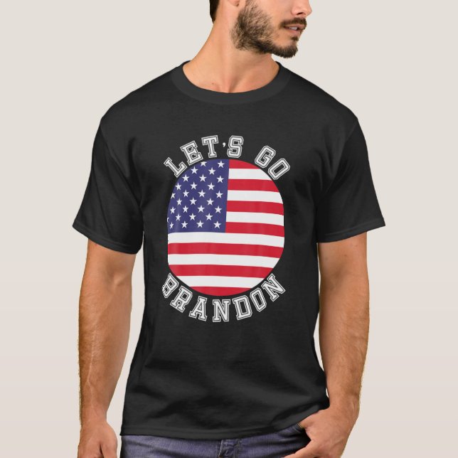 Låt oss Go Brandon American Flagga Impeach Biden A T Shirt (Framsida)