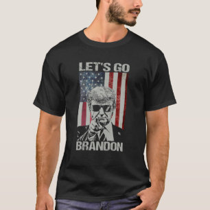 Låt oss Go Brandon American Flagga Impeach Biden T Shirt