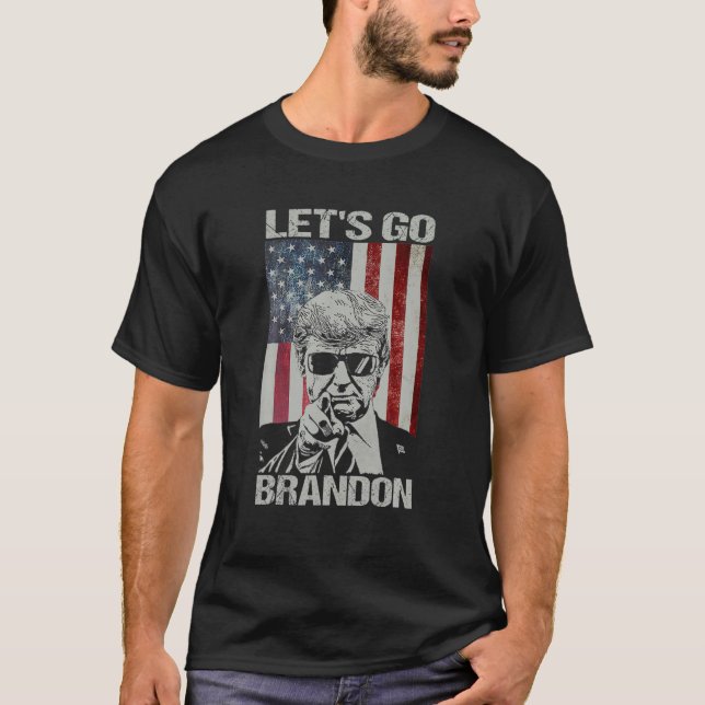 Låt oss Go Brandon American Flagga Impeach Biden T Shirt (Framsida)